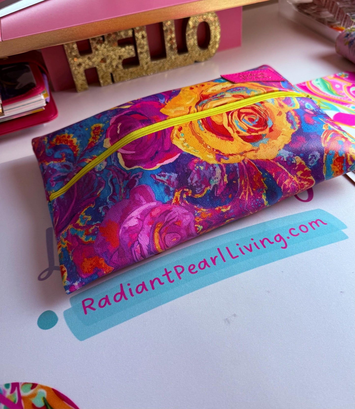Paisley Roses PU Leather Travel Case