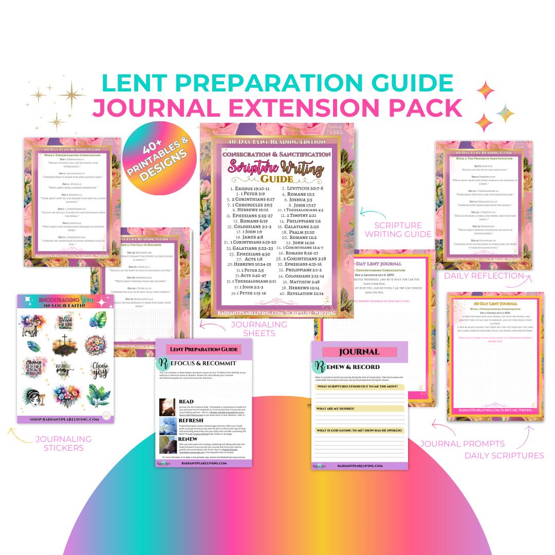Lent Printable Journal - 40 Day Guide - Bible Journaling Printable, Faith Based Art Journaling Printable