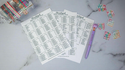 Chronological Bible Reading Plan Matte Vinyl Sticker | Full Year Bible Reading Checklist | Printed Bible Reading Plan | Bible Journaling Sticker | Bible Study Accessory