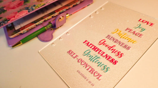 A5 Galatians 5 Glitter Dashboard | Scripture Writing Binder Dashboard
