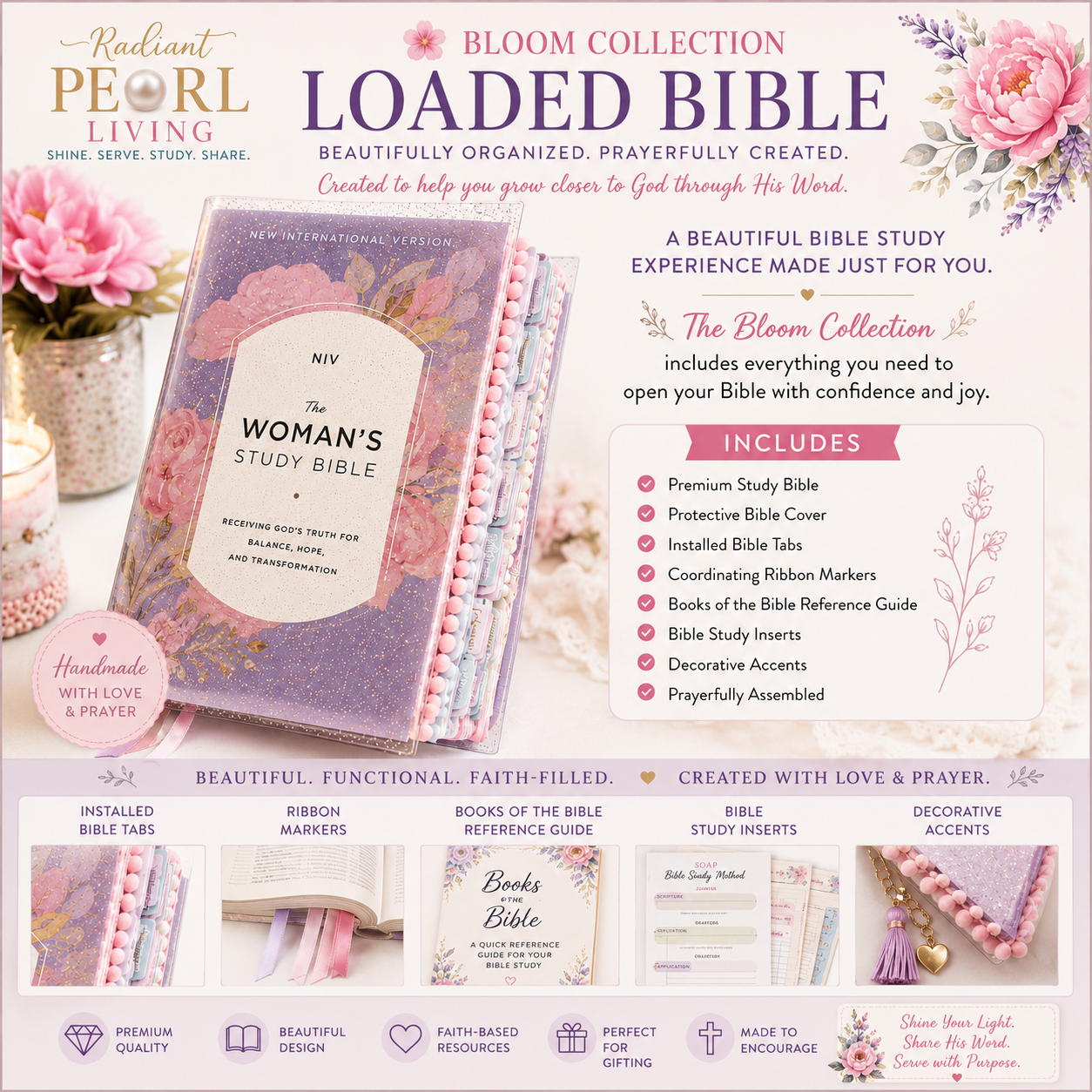 Radiant Pearl Living™ Loaded Bible Collection