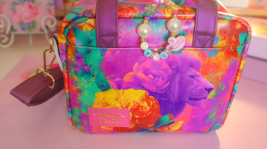 Lion of Judah Scripture Writing Bible Study Bag — Radiant Pearl Carry Case for Bible, Journals & Pens