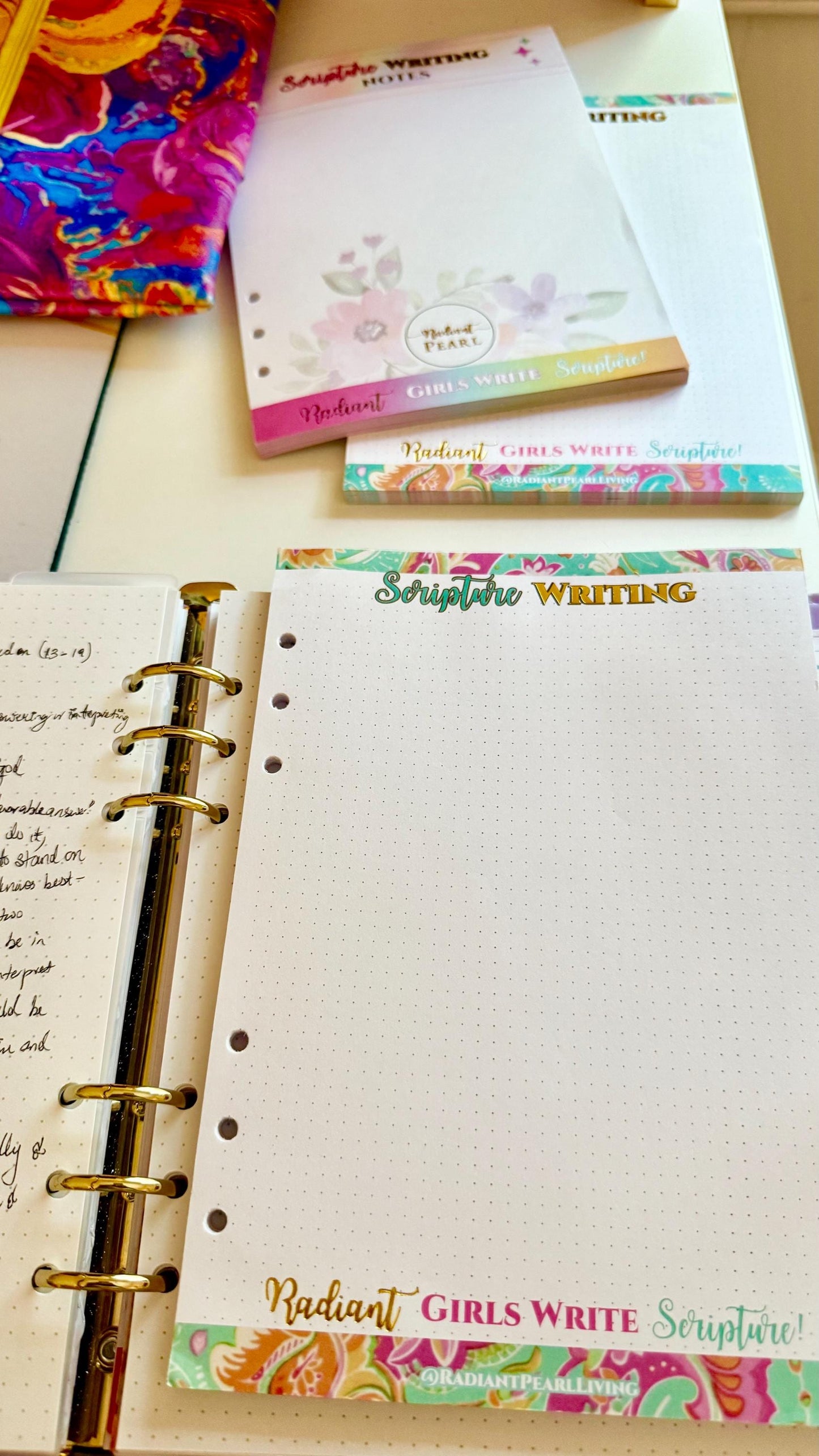 Radiant Scripture Writing Sheets: A5 Bible Study Notepad