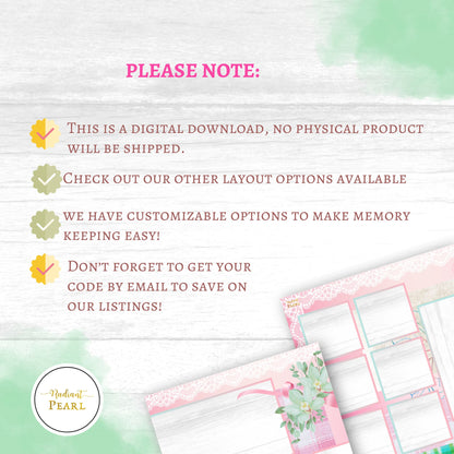 Scrapbook Templates for Babies, Digital Scrapbook Template, Scrapbook Pages, Scrapbook Layouts, Scrapbook Template, 12x12 Baby Scrapbook