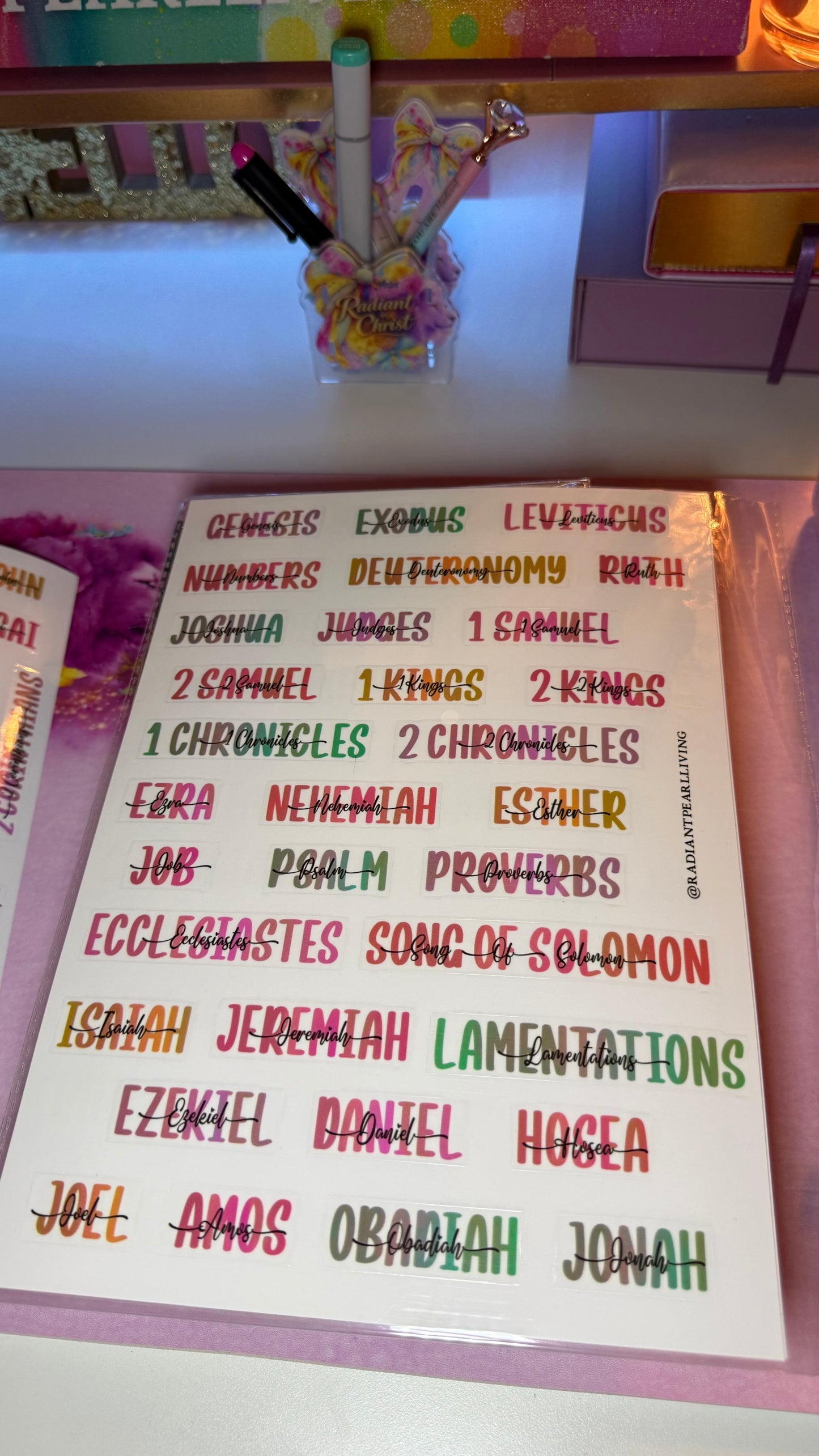 Aesthetic Books of the Bible Header Stickers