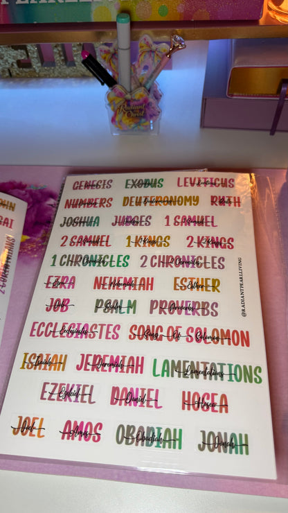 Aesthetic Books of the Bible Header Stickers