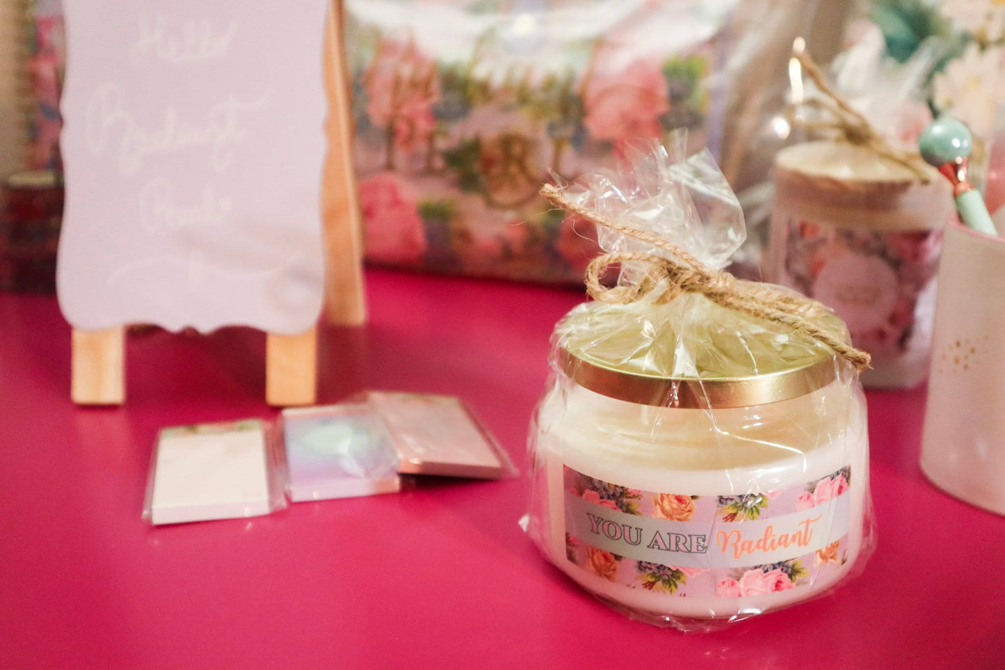 You Are Radiant Inspirational Gift Candle Apothecary Jar (Double Wick) Fragrant Candle and unscented Candle