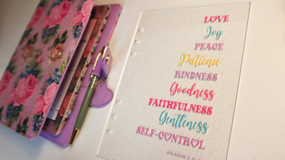 A5 Galatians 5 Glitter Dashboard | Scripture Writing Binder Dashboard