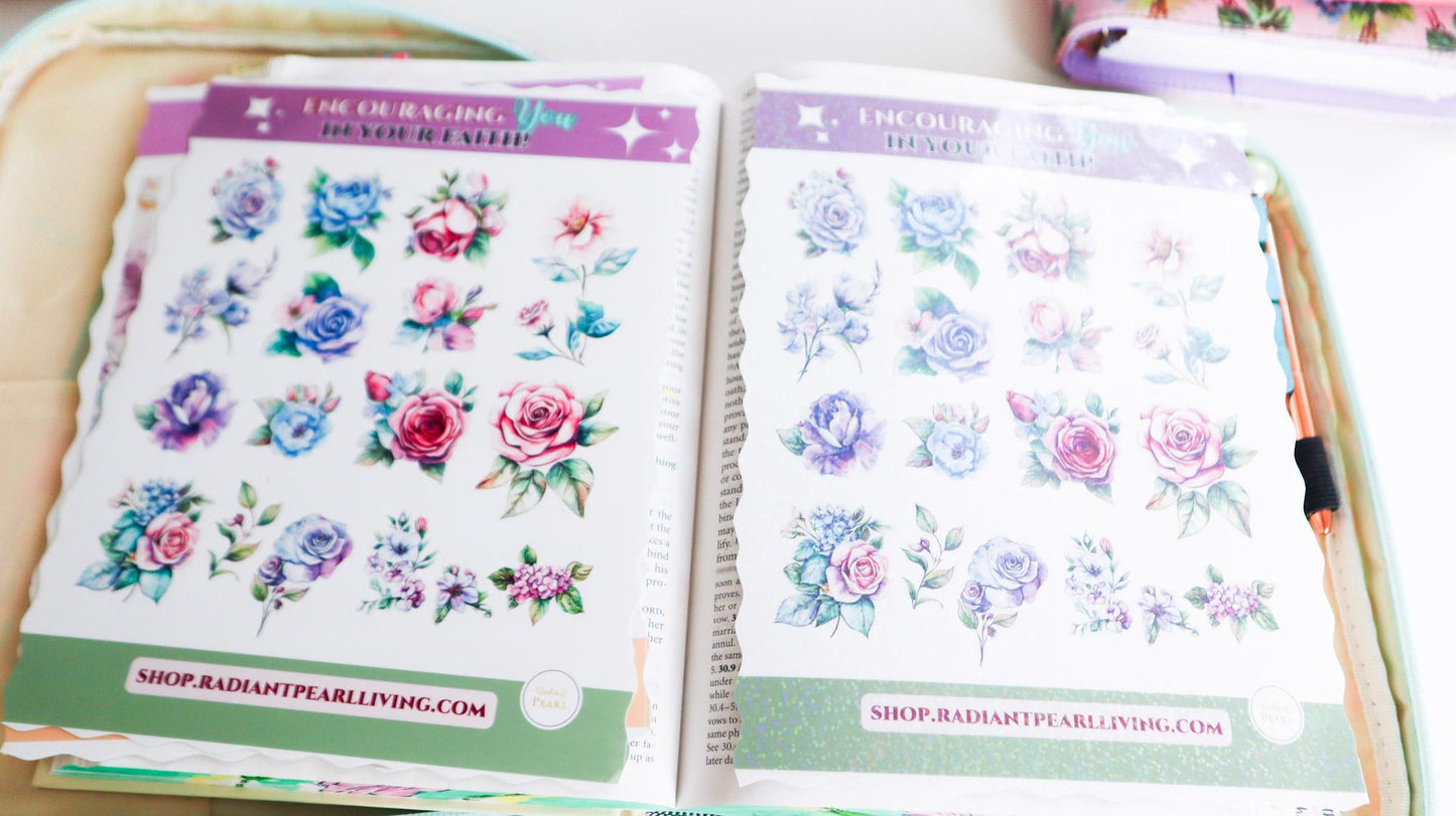 Bible Journaling Ladies Sticker Set  | Bible Christian faith inspirational stickers for Bible journals, planners, diaries, Printable