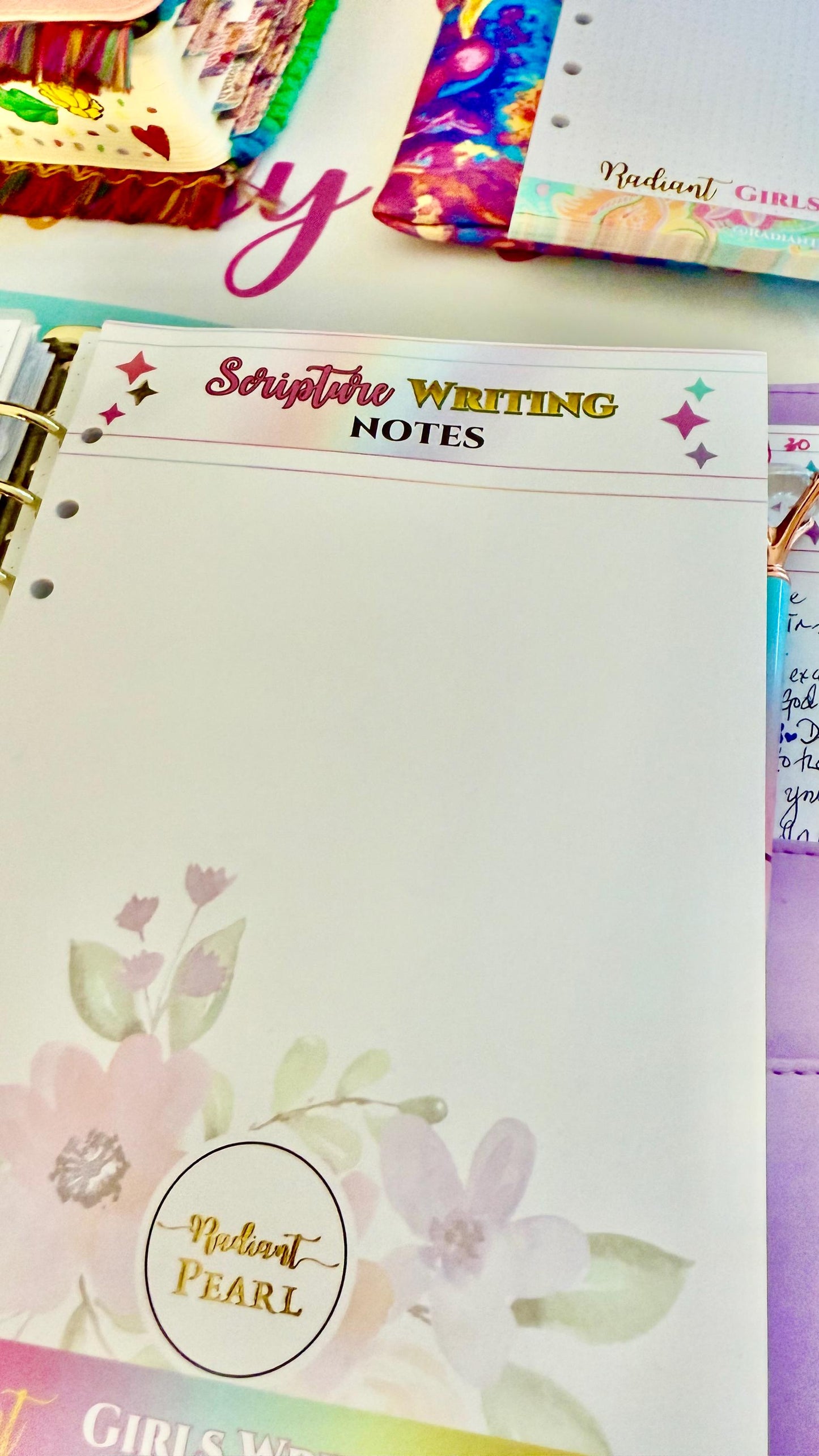 Radiant Scripture Writing Sheets: A5 Bible Study Notepad