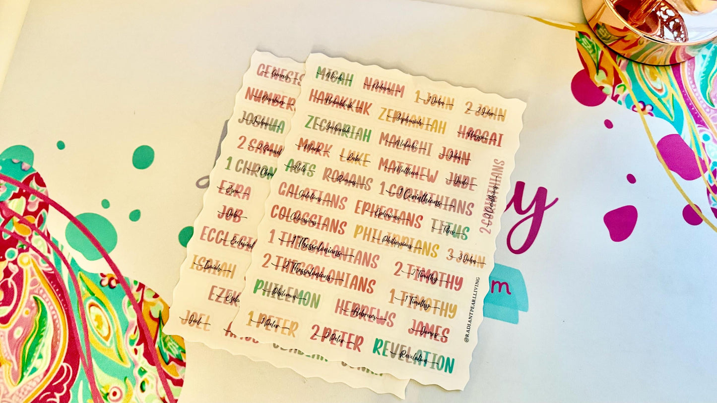 Aesthetic Books of the Bible Header Stickers