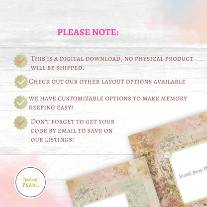 Shabby Chic Scrapbook Templates | Digital Scrapbook Template