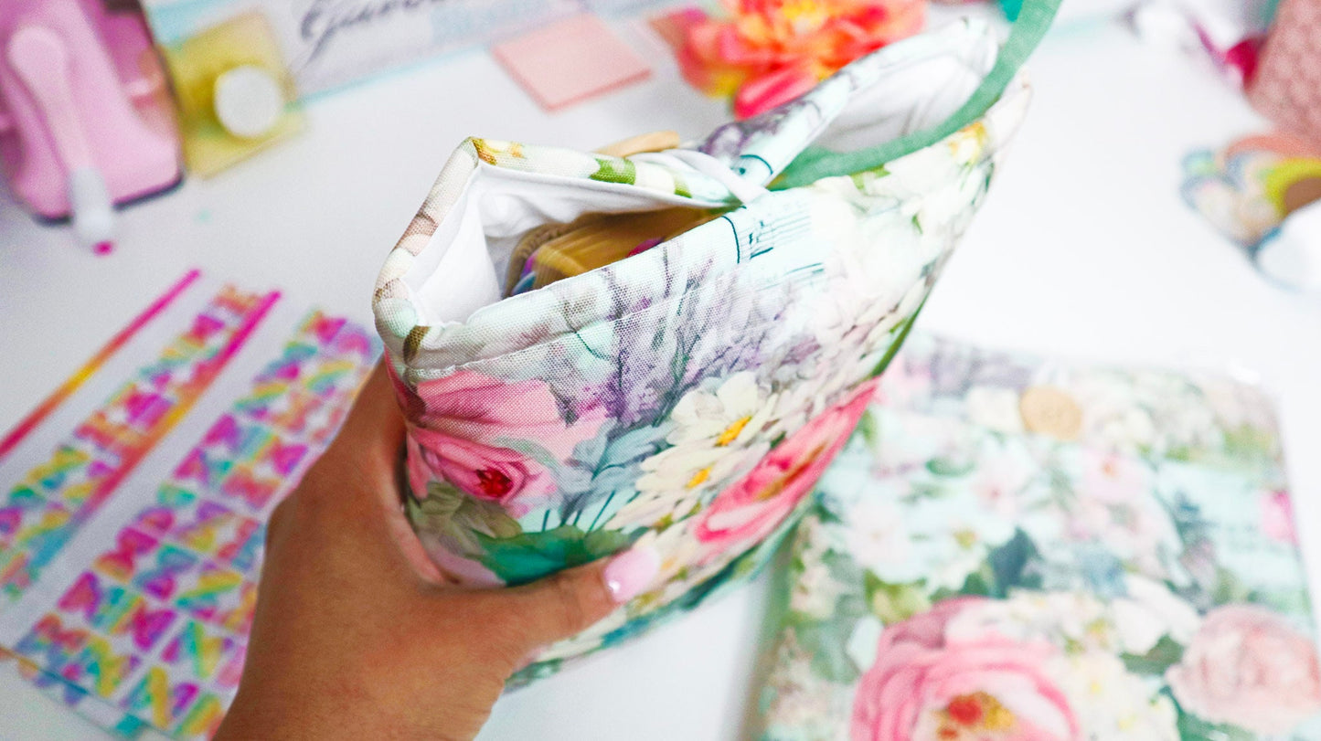 Prayer Bible and Planner Pouch - Mint Music Notes and Vintage Florals
