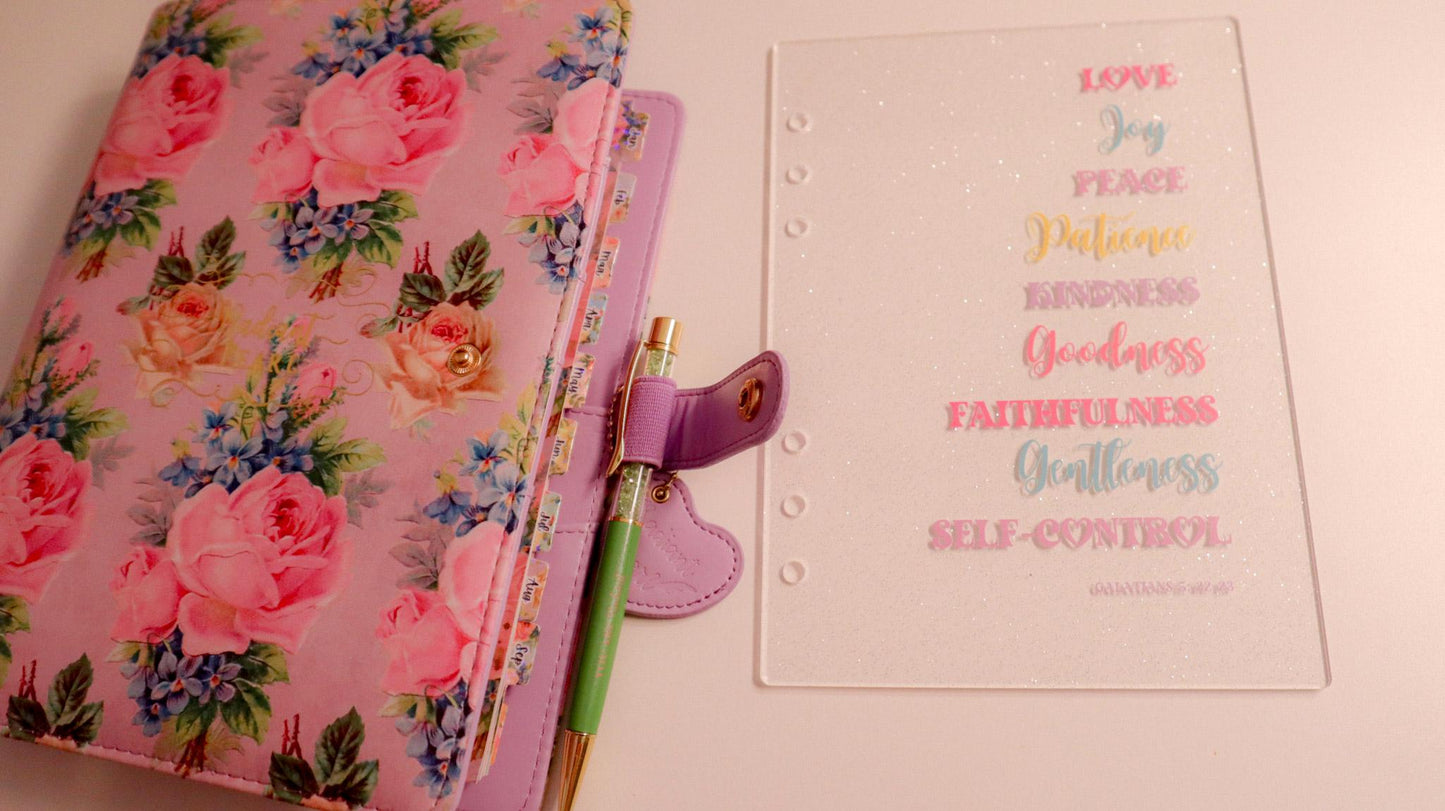 A5 Galatians 5 Glitter Dashboard | Scripture Writing Binder Dashboard