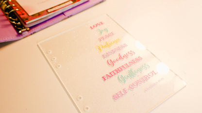 A5 Galatians 5 Glitter Dashboard | Scripture Writing Binder Dashboard