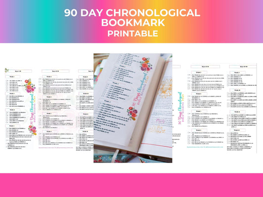 90 Day Chronological Bible Reading Plan Checklist for Bible | Printable Bible Plan