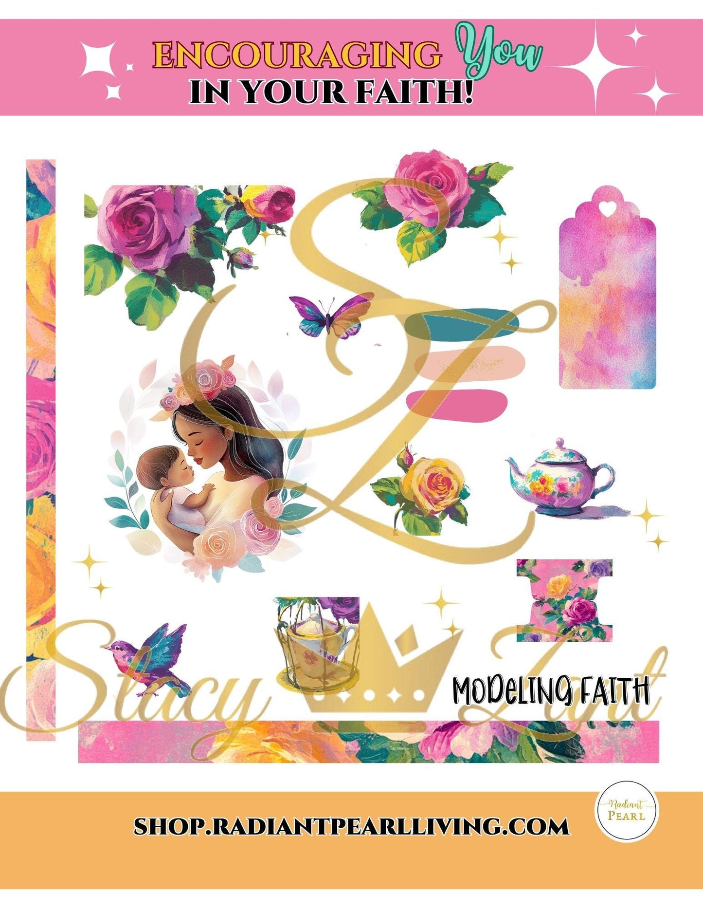 Bible Journaling Modeling Faith Sticker Set  | Bible Christian faith inspirational stickers for Bible journals, planners, diaries, Printable
