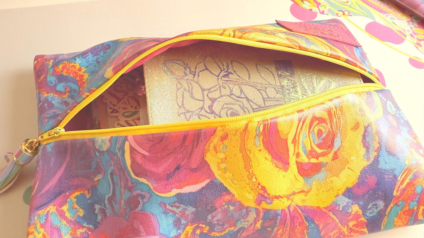 Paisley Roses PU Leather Travel Case