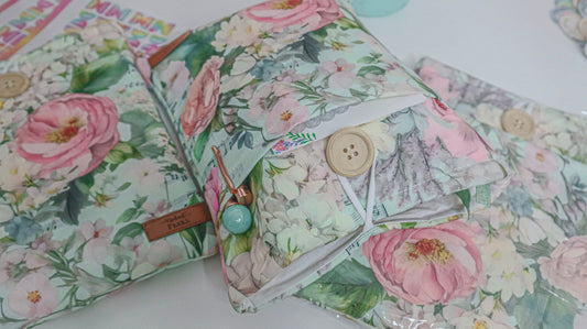 Prayer Bible and Planner Pouch - Mint Music Notes and Vintage Florals