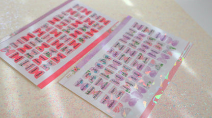 Mini Bible Tabs Sticker Set - Pink and Purple