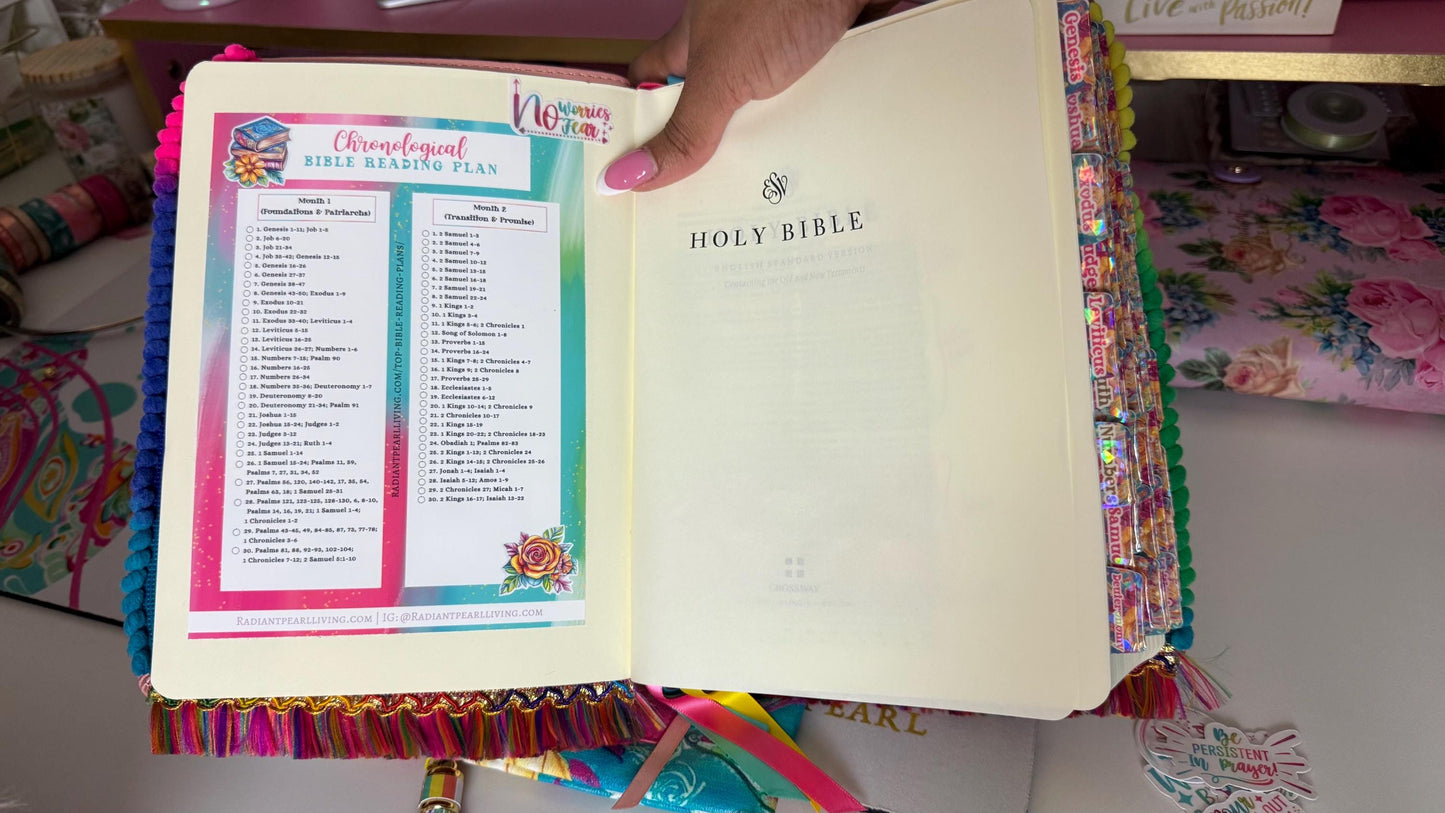 3-6 months Chronological Bible Reading Plan Checklist for Bible Printable