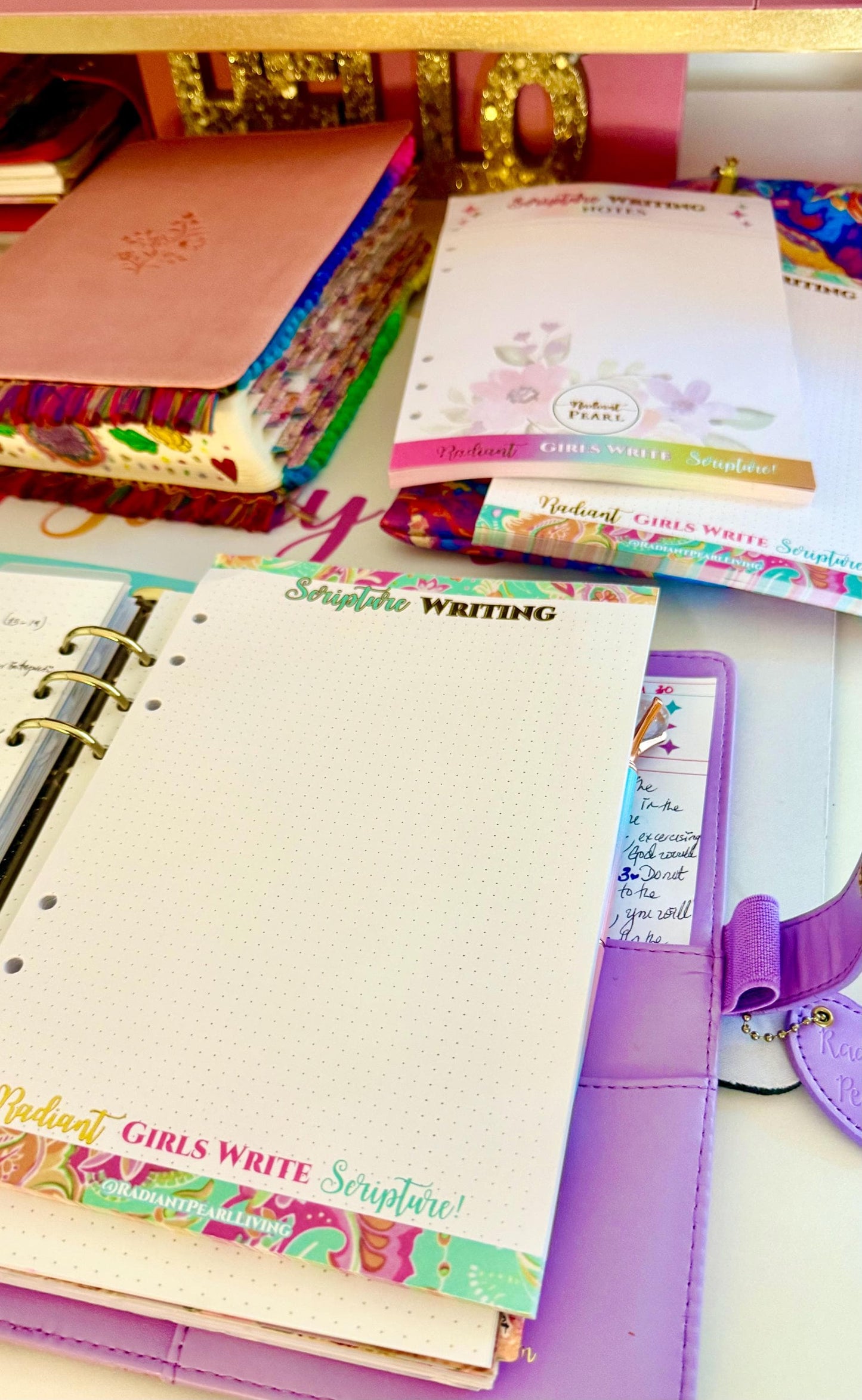 Radiant Scripture Writing Sheets: A5 Bible Study Notepad