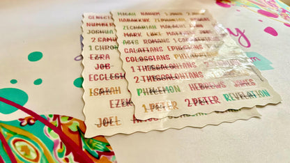 Aesthetic Books of the Bible Header Stickers