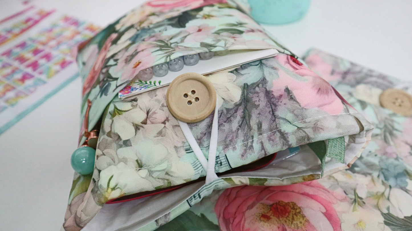 Prayer Bible and Planner Pouch - Mint Music Notes and Vintage Florals