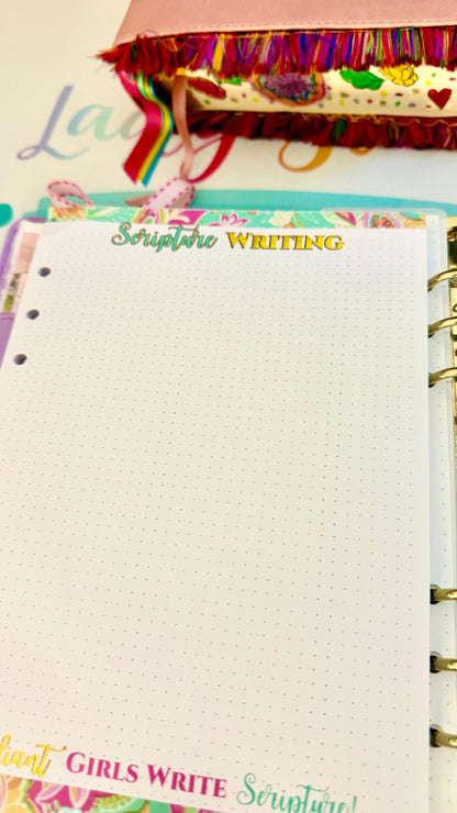 Radiant Scripture Writing Sheets: A5 Bible Study Notepad