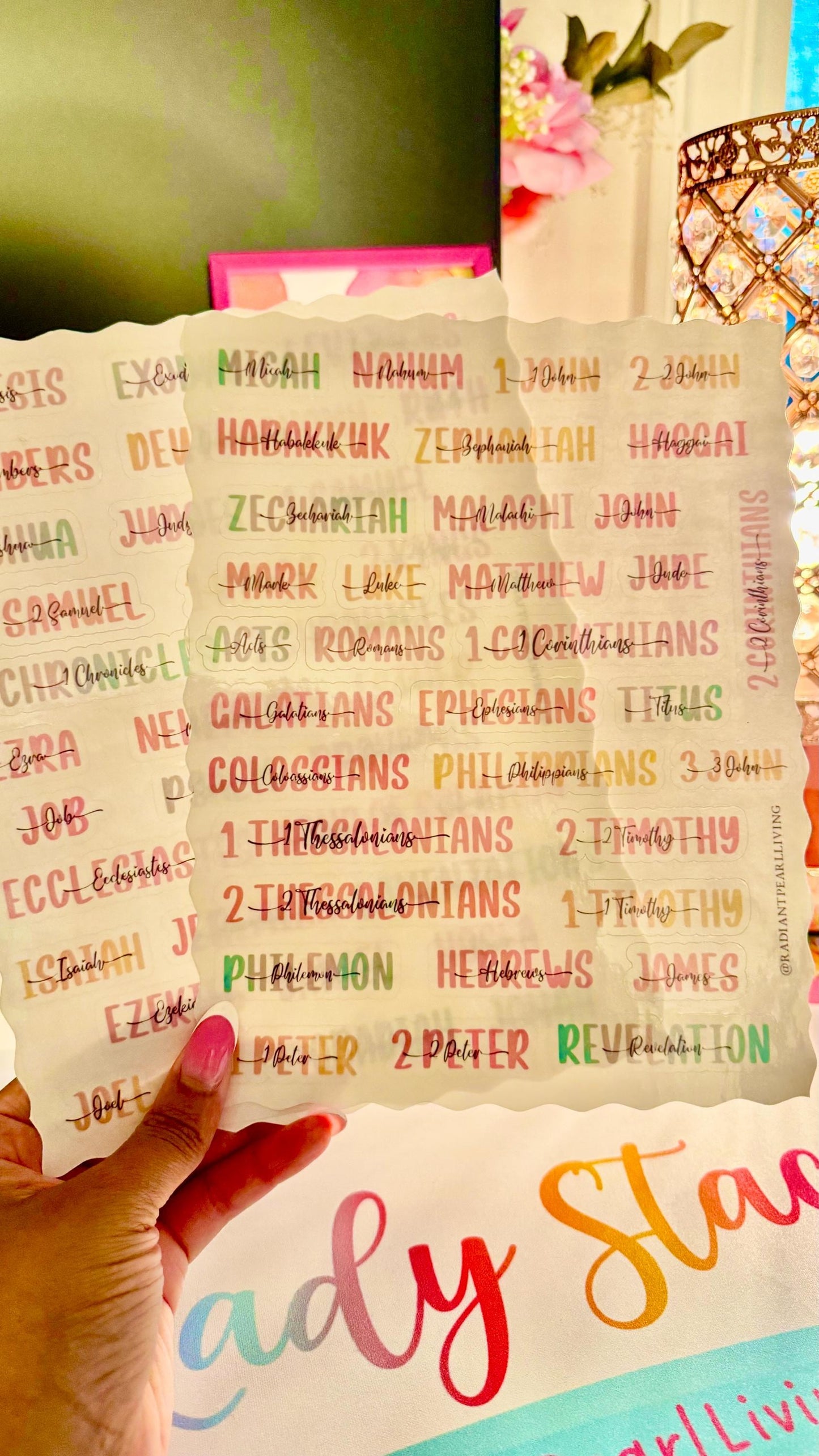 Aesthetic Books of the Bible Header Stickers