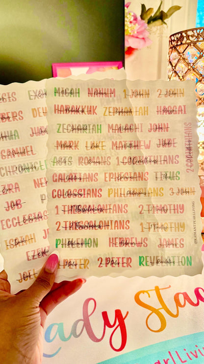 Aesthetic Books of the Bible Header Stickers
