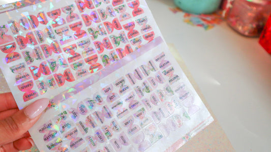 Mini Bible Tabs Sticker Set - Pink and Purple