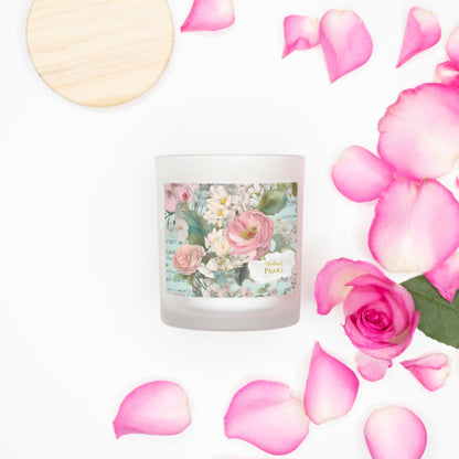 Radiant Pearl Candle Frosted (Pink Wick) Glass