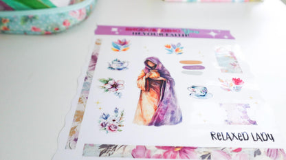 Bible Journaling Ladies Sticker Set  | Bible Christian faith inspirational stickers for Bible journals, planners, diaries, Printable