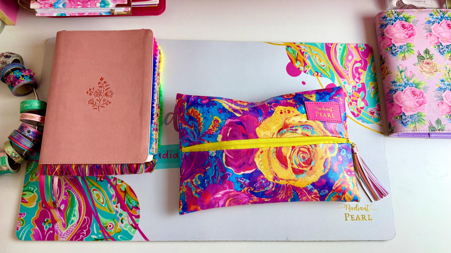 Paisley Roses PU Leather Travel Case