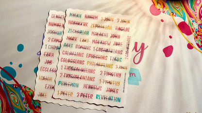 Aesthetic Books of the Bible Header Stickers