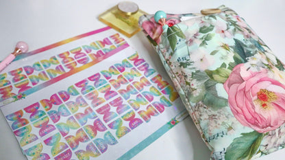 Prayer Bible and Planner Pouch - Mint Music Notes and Vintage Florals