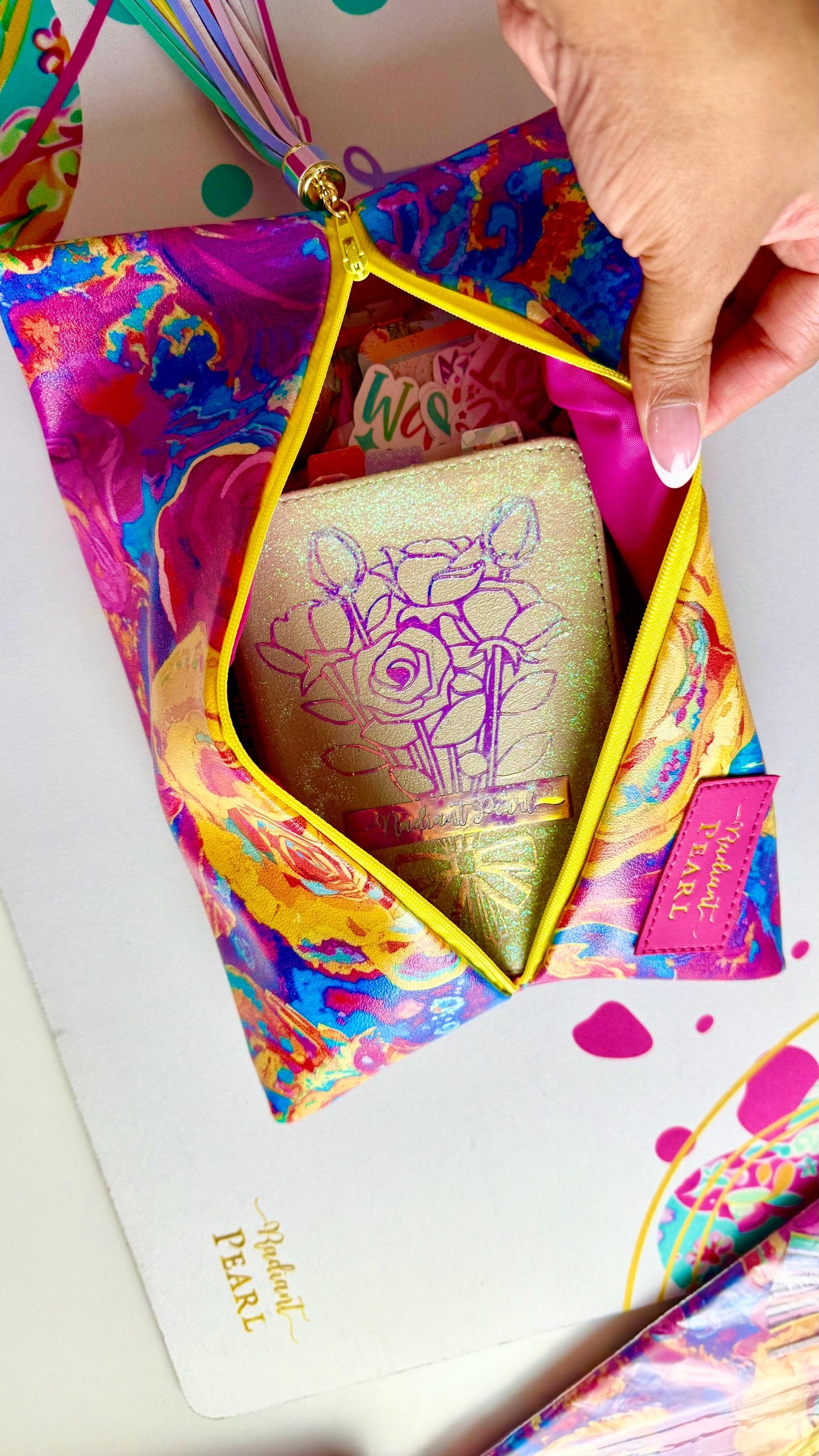 Paisley Roses PU Leather Travel Case