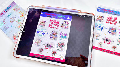 Blessed Florals Holographic Sticker Set