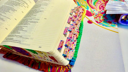 Paisley Roses Bible Tabs: Laminated Christian Bible Book Stickers