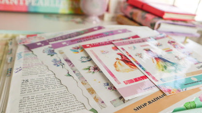 Bible Journaling Ladies Sticker Set  | Bible Christian faith inspirational stickers for Bible journals, planners, diaries, Printable