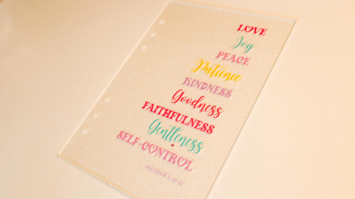 A5 Galatians 5 Glitter Dashboard | Scripture Writing Binder Dashboard
