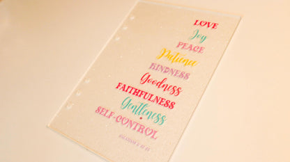 A5 Galatians 5 Glitter Dashboard | Scripture Writing Binder Dashboard