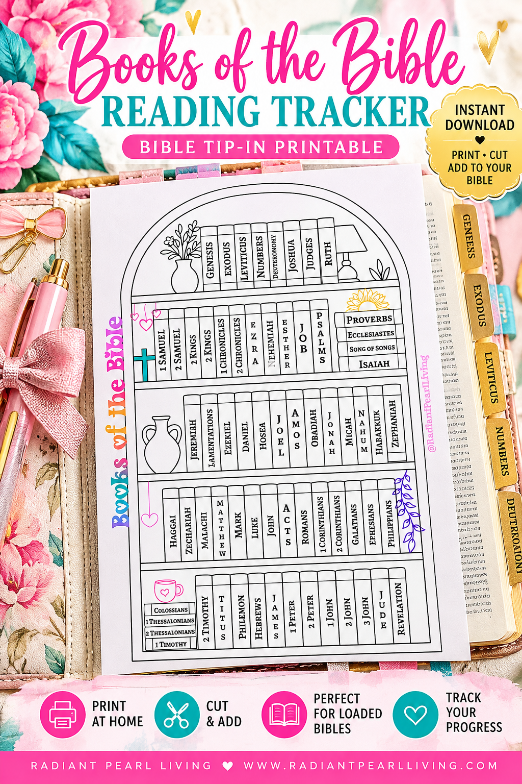 Books of the Bible Reading Tracker Tip-In | FREE Printable