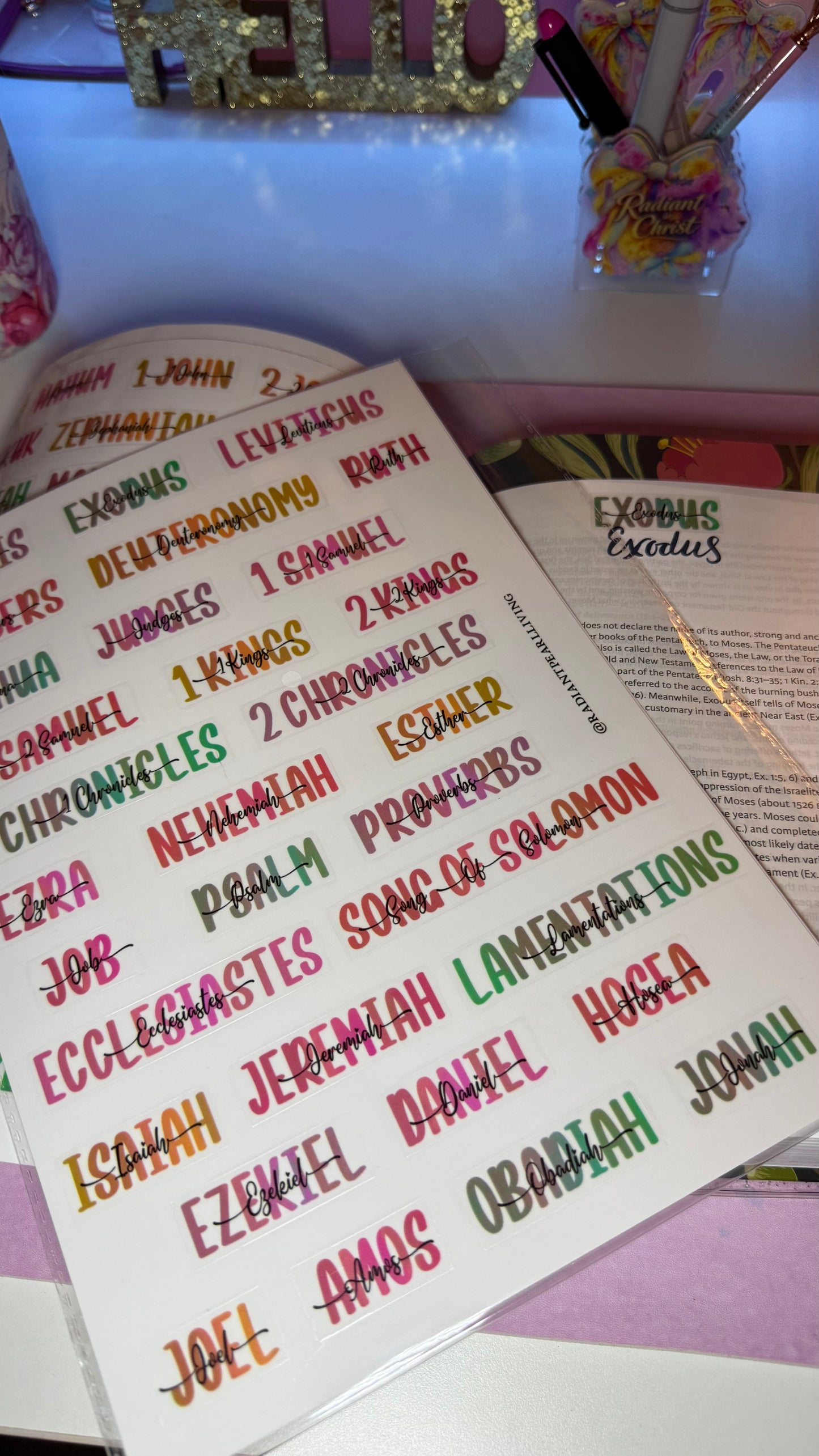 Aesthetic Books of the Bible Header Stickers