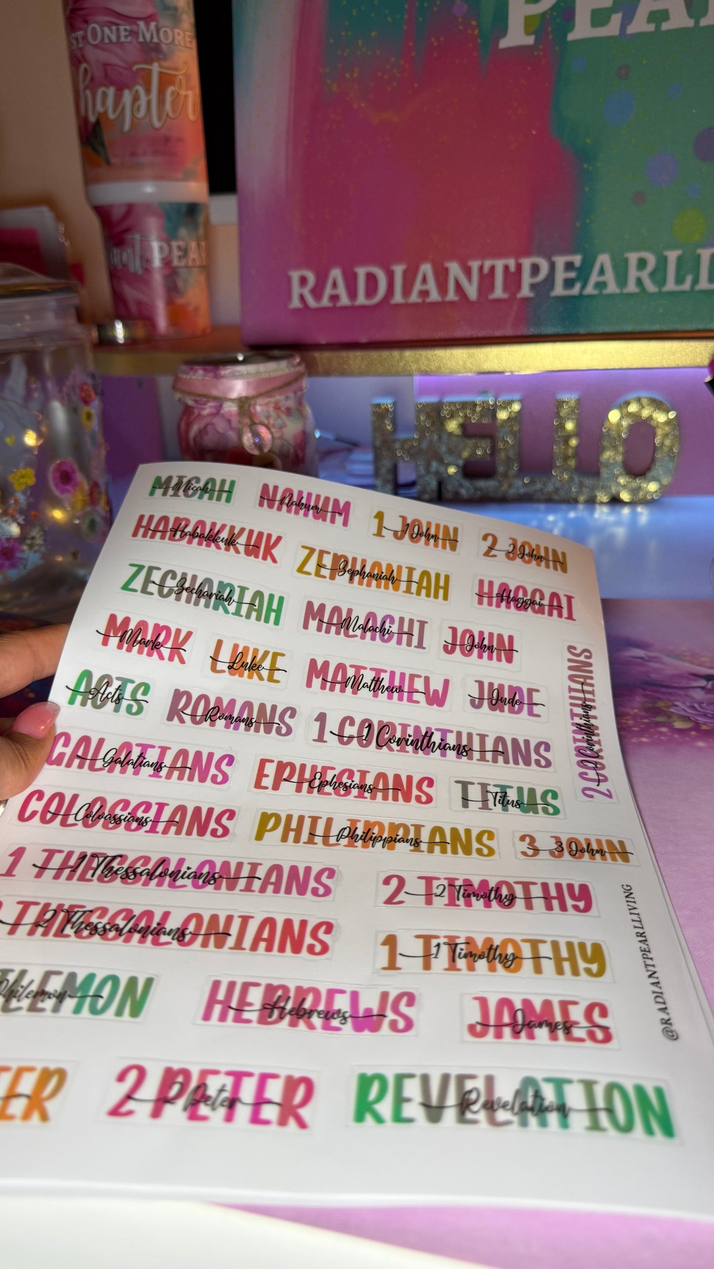 Aesthetic Books of the Bible Header Stickers