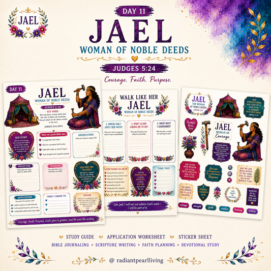 Day 11: Jael Women of the Bible Extension Pack | Judges 5:24 Bible Study & Scripture Writing Printable