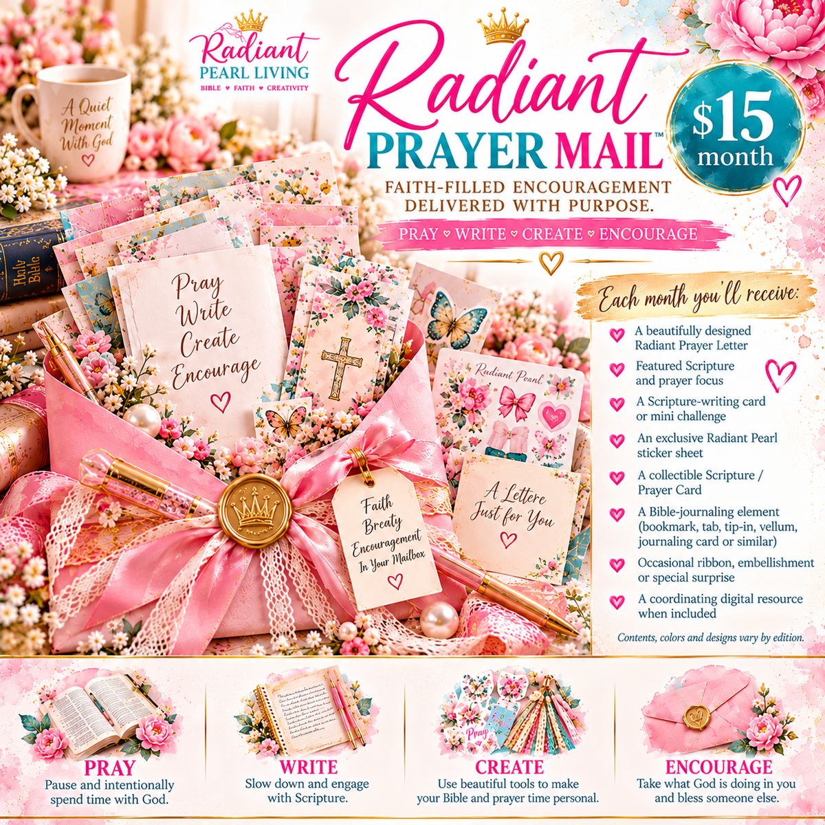 Radiant Prayer Mail — Monthly Faith + Creative Mail