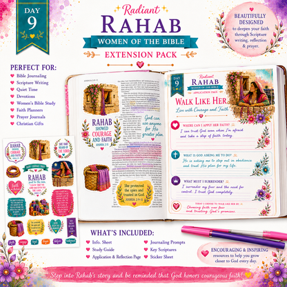 Day 9 Rahab Women of the Bible Extension Pack | Scripture Writing & Bible Study Printable