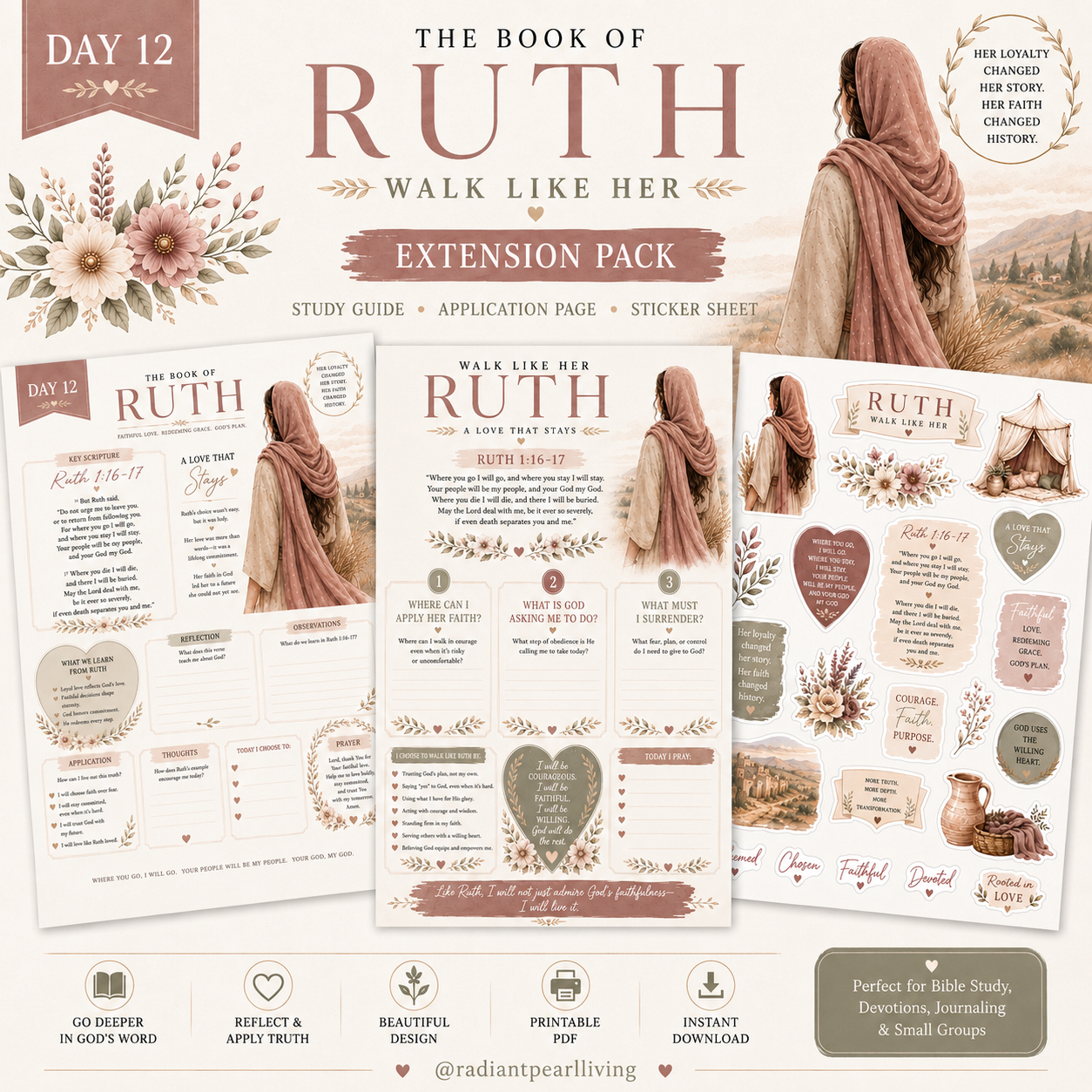 Day 12 Women of the Bible: Ruth Extension Pack | Loyal Love Scripture Writing & Bible Study Companion